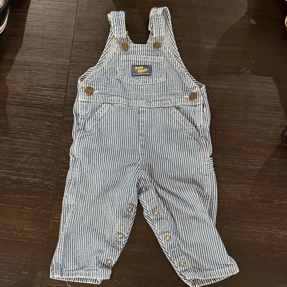 Vintage OshKosh B'gosh Blue and White Pinstripe Overalls